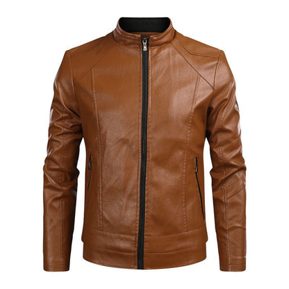 Herren Lederjacke Modern Schwarz Stylisch