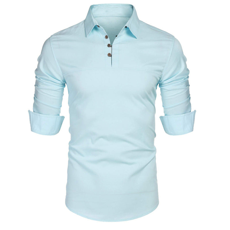 Herren Langarmhemd Elegantes Hemd mit Knöpfen Elegant Schwarz