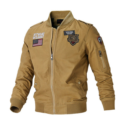 Herren Bomberjacke Mit Taschen Gestickt Modern