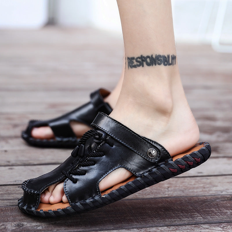 Herren Leder-Sandalen Schnellschnürsystem Robust Bequem