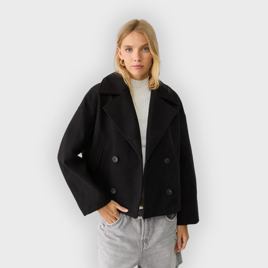 Doppelreihige Lederjacke Modern Damen
