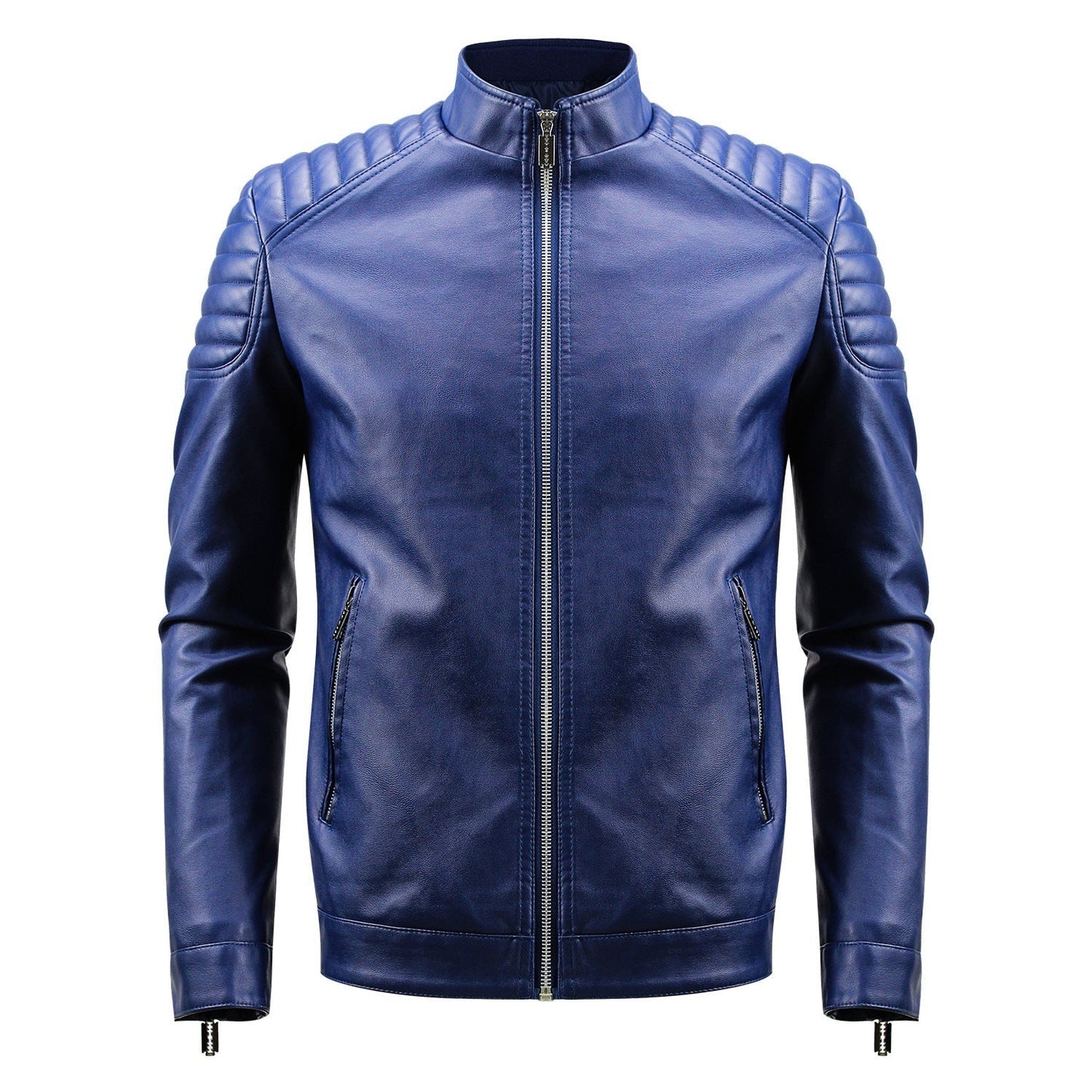 Herren Lederjacke Modern Racing Style Schulterpolster