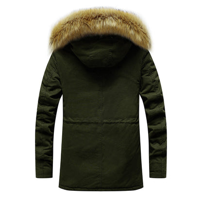 Herren Parka Jacke Modern mit Abnehmbarer Kapuze und Weichem Innenfutter