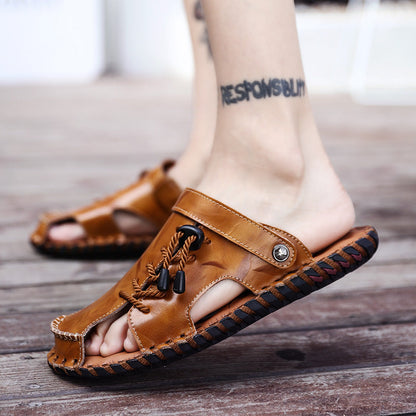 Herren Leder-Sandalen Schnellschnürsystem Robust Bequem