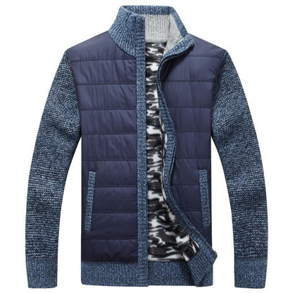 Herren Steppjacke Modern Strick Ärmel Warm