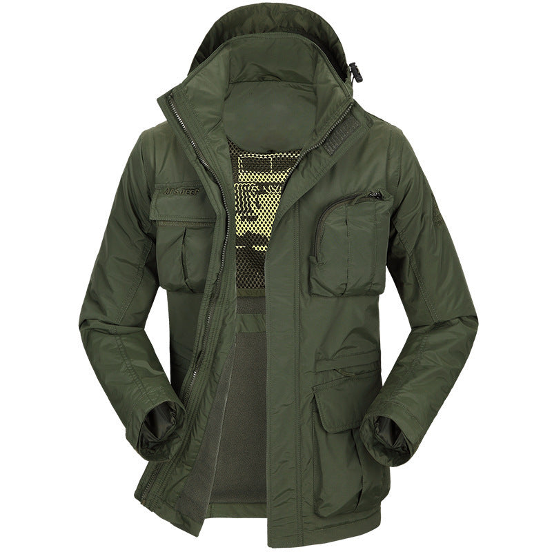 Herren Outdoor-Jacke Wasserdicht Mit Abnehmbarer Füllung