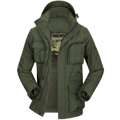 Herren Outdoor-Jacke Wasserdicht Mit Abnehmbarer Füllung