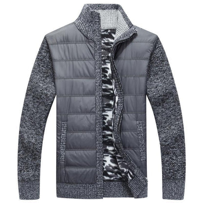 Herren Steppjacke Modern Strick Ärmel Warm