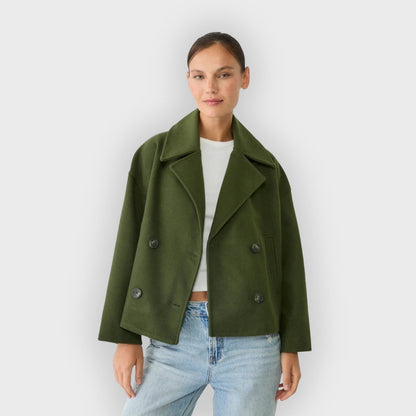 Doppelreihige Lederjacke Modern Damen