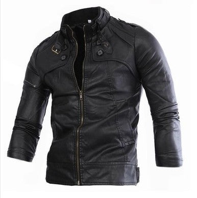 Lederjacke Herren Modern Asymmetrisch Reißverschluss