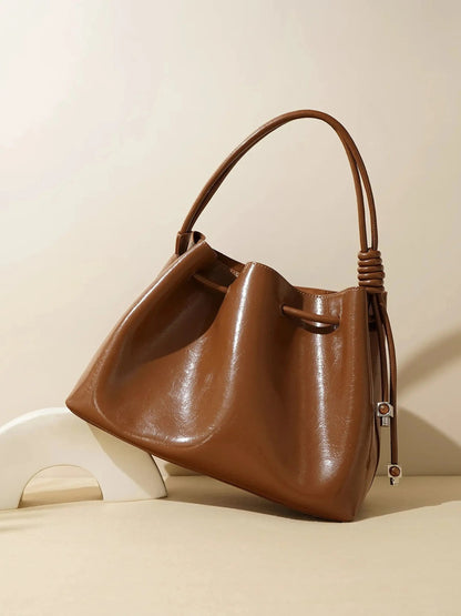 Elegante Damenhandtasche Glänzend mit Kordelverschluss