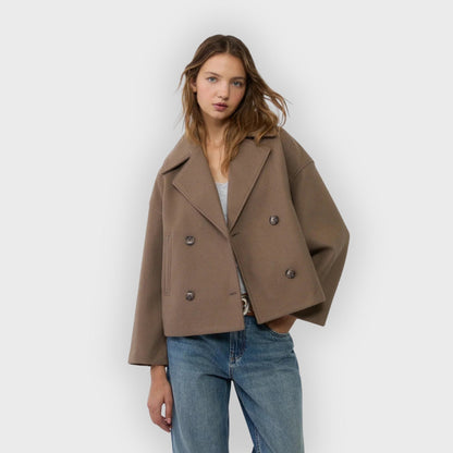 Doppelreihige Lederjacke Modern Damen