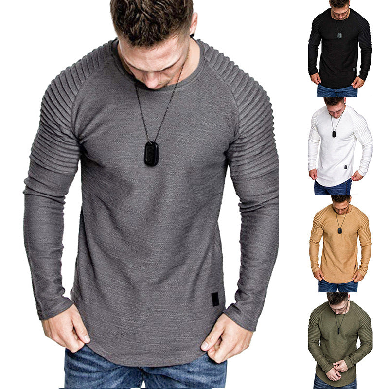 Herren Langarmshirt Modern Rippdesign Slim Fit