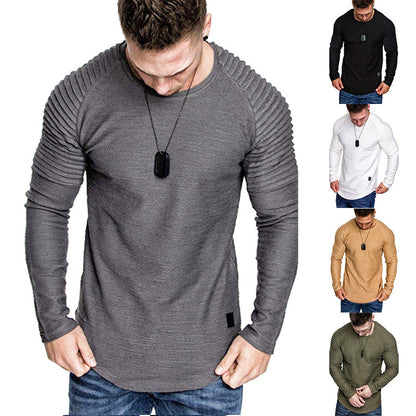 Herren Langarmshirt Modern Rippdesign Slim Fit
