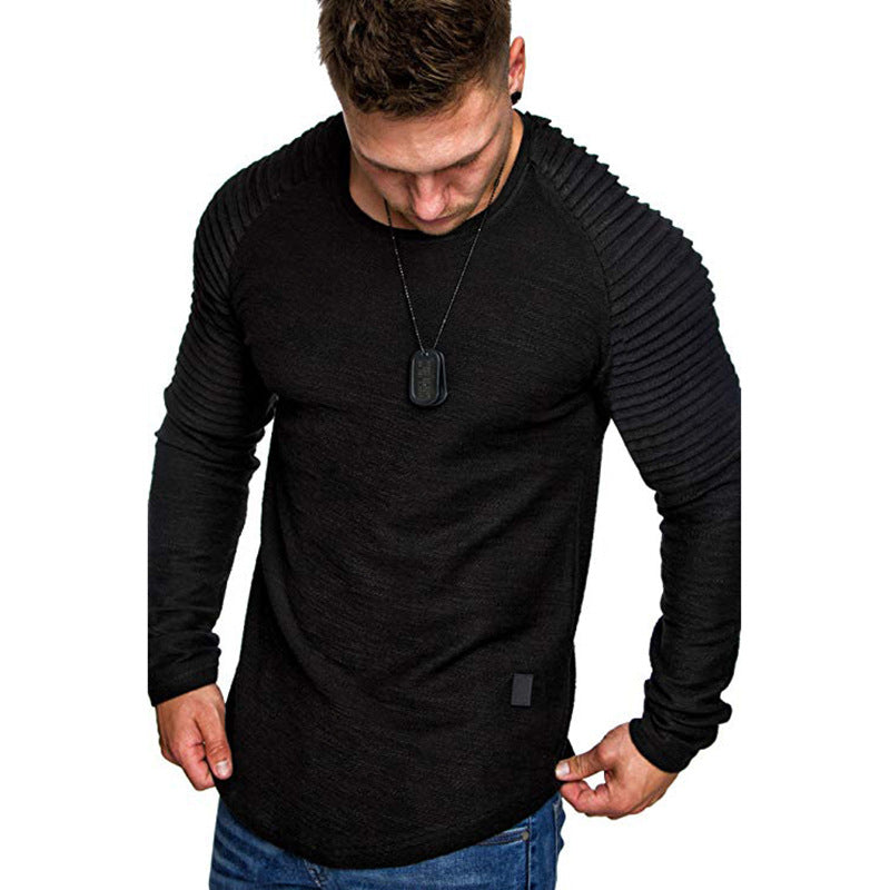 Herren Langarmshirt Modern Rippdesign Slim Fit