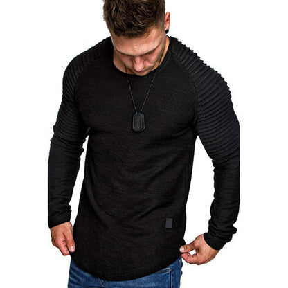 Herren Langarmshirt Modern Rippdesign Slim Fit