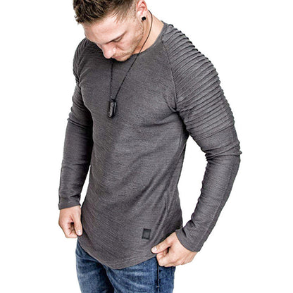 Herren Langarmshirt Modern Rippdesign Slim Fit