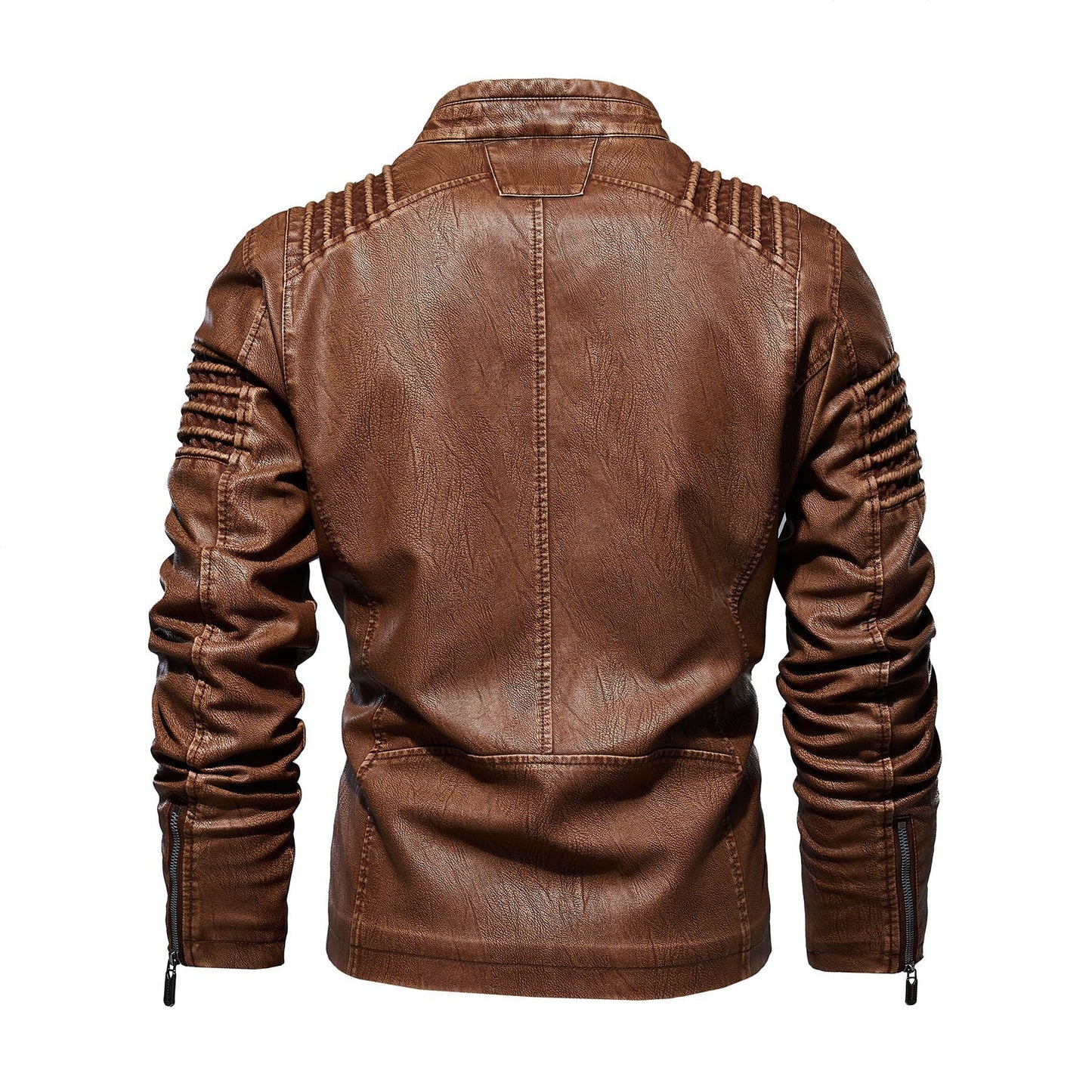 Lederjacke Herren Mit Strukturierten Schultern Elegant Schwarz
