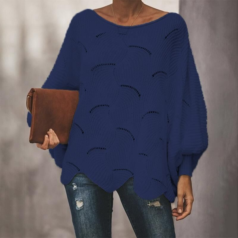 Damen Strickpullover Elegante Langarm