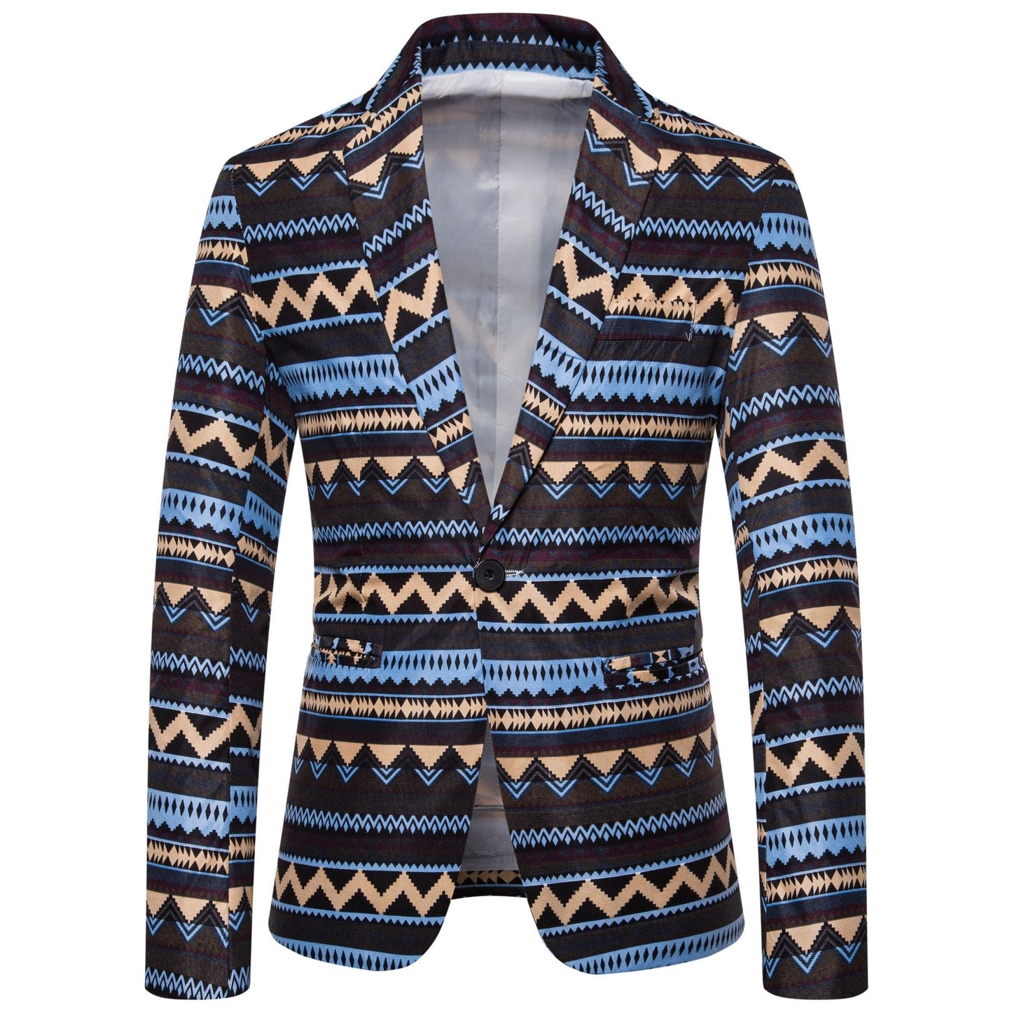 Herren Blazer Modern Ethno Muster Slim Fit - BerlinGlamour