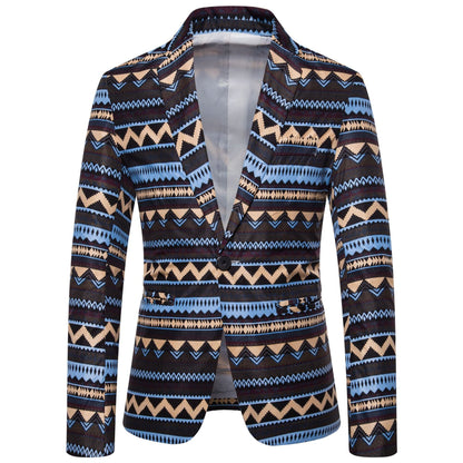Herren Blazer Modern Ethno Muster Slim Fit - BerlinGlamour