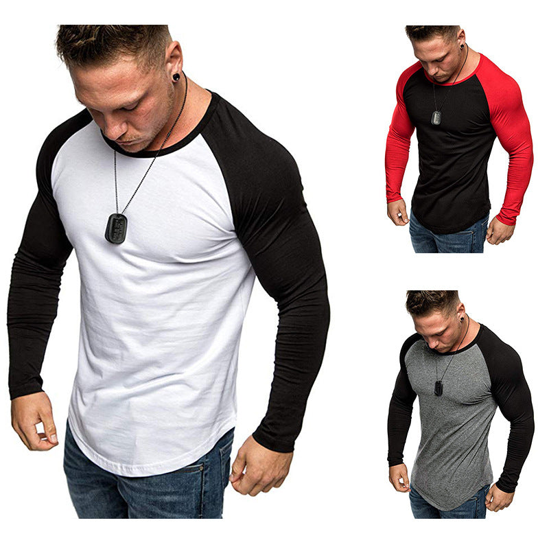 Herren T-Shirt Langarm Raglan Sportlich Modern - BerlinGlamour