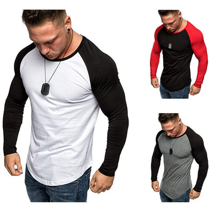 Herren T-Shirt Langarm Raglan Sportlich Modern - BerlinGlamour
