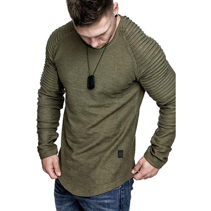 Herren Langarmshirt Modern Rippdesign Slim Fit