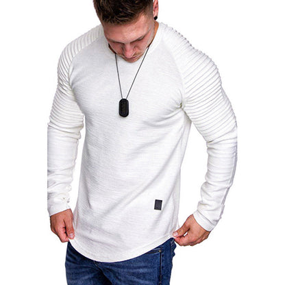 Herren Langarmshirt Modern Rippdesign Slim Fit