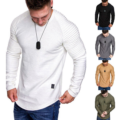 Herren Langarmshirt Modern Rippdesign Slim Fit