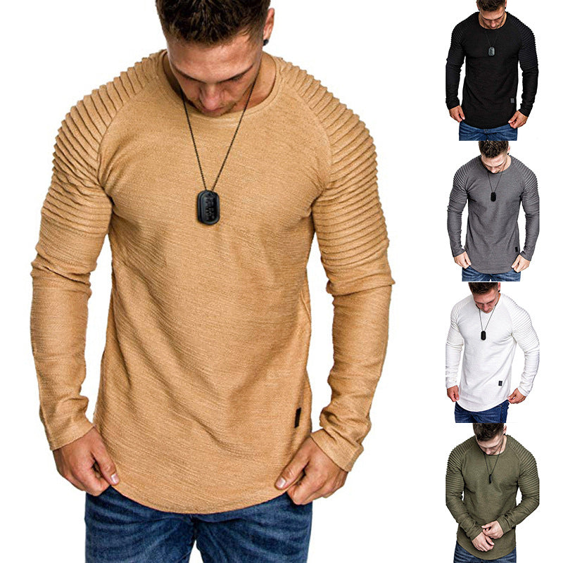 Herren Langarmshirt Modern Rippdesign Slim Fit