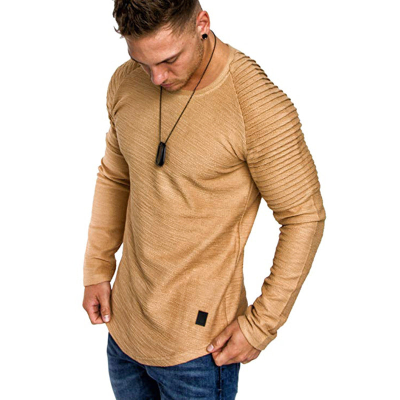 Herren Langarmshirt Modern Rippdesign Slim Fit