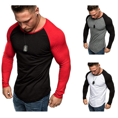 Herren T-Shirt Langarm Raglan Sportlich Modern