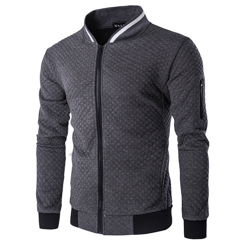Herren Steppjacke Modern Reißverschluss Taschen Schwarz
