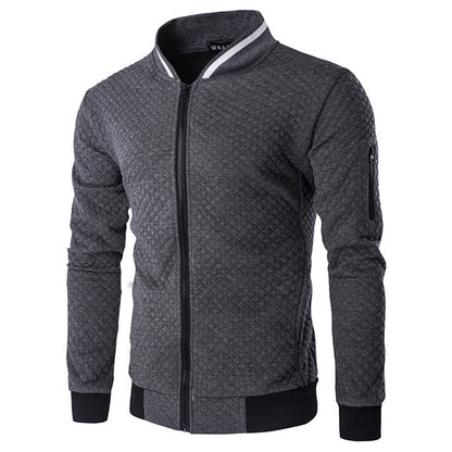 Herren Steppjacke Modern Reißverschluss Taschen Schwarz