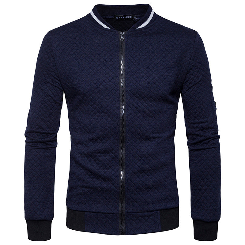 Herren Steppjacke Modern Reißverschluss Taschen Schwarz