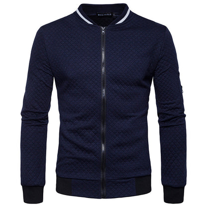 Herren Steppjacke Modern Reißverschluss Taschen Schwarz