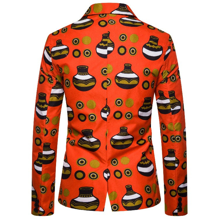 Herren Sakko Afrikanisches Muster Modern Elegant