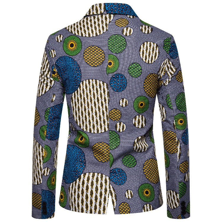 Herren Blazer Afrikanisches Muster Modern Slim Fit