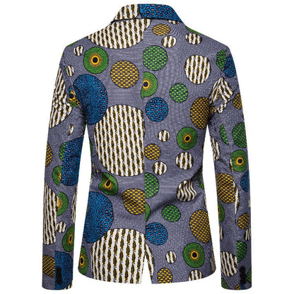Herren Blazer Afrikanisches Muster Modern Slim Fit