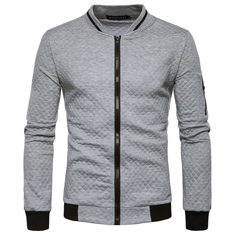 Herren Steppjacke Modern Reißverschluss Taschen Schwarz