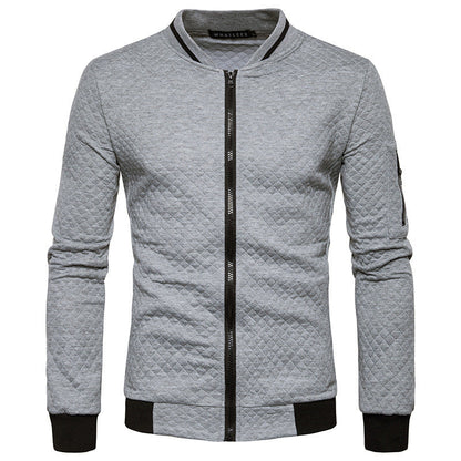 Herren Steppjacke Modern Reißverschluss Taschen Schwarz