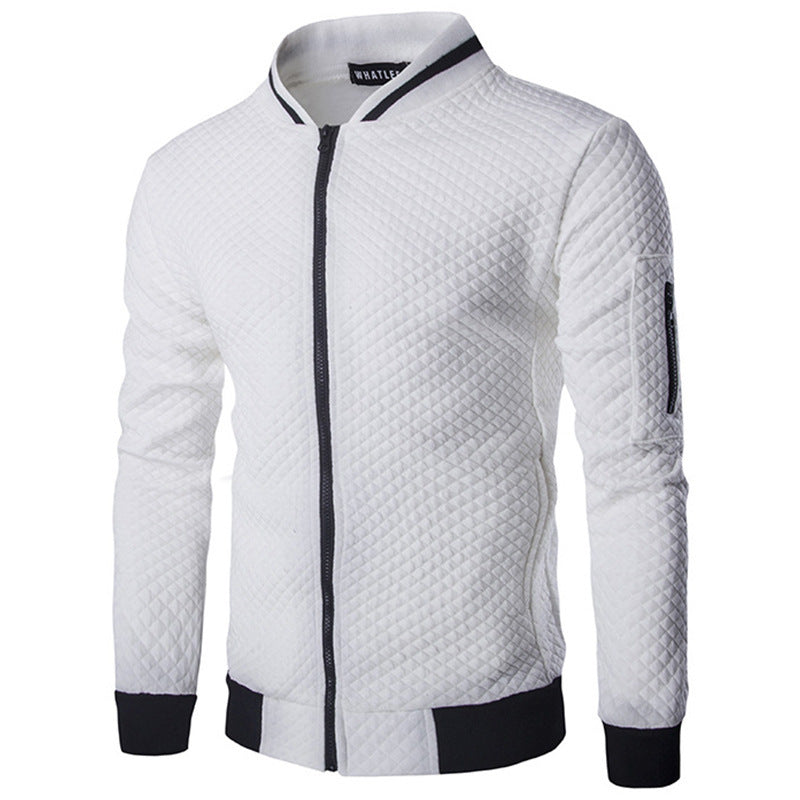 Herren Steppjacke Modern Reißverschluss Taschen Schwarz