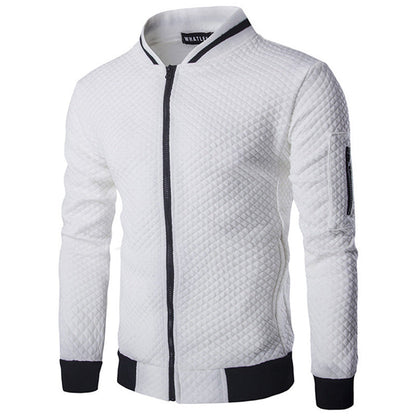 Herren Steppjacke Modern Reißverschluss Taschen Schwarz