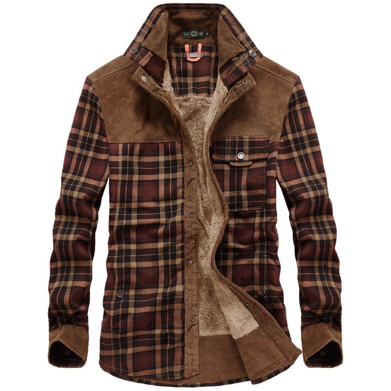 Herren Flanelljacke Warm Fleece Innenfutter Lässig - BerlinGlamour