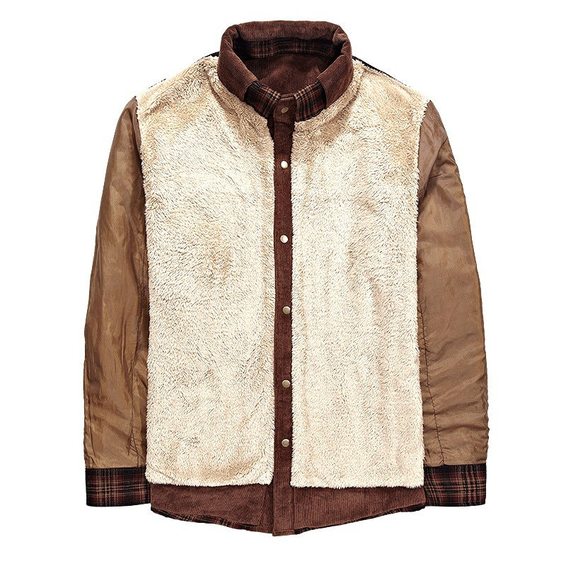 Herren Flanelljacke Warm Fleece Innenfutter Lässig