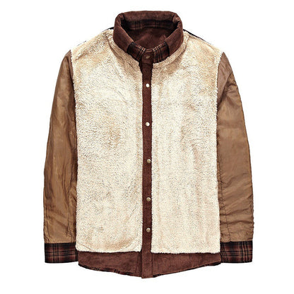 Herren Flanelljacke Warm Fleece Innenfutter Lässig