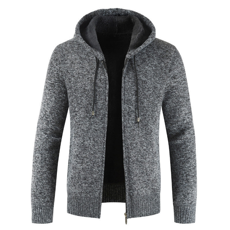 Herren Strickjacke mit Kapuze Weich Warm Modern