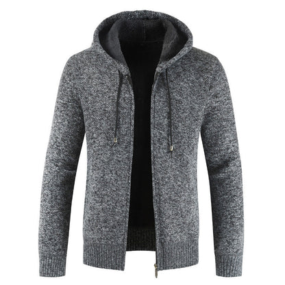 Herren Strickjacke mit Kapuze Weich Warm Modern