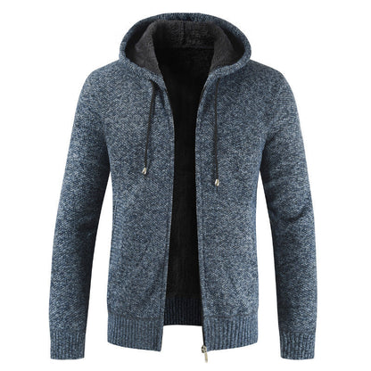 Herren Strickjacke mit Kapuze Weich Warm Modern